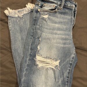 Judy Blue Light Blue Distressed Boyfriend Jeans